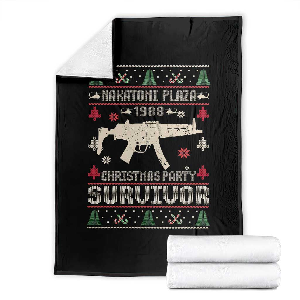 Nakatomi Plaza Christmas Party Throw Blanket Funny 80's Die Movie 1988 Ugly Christmas TS10 Black Print Your Wear
