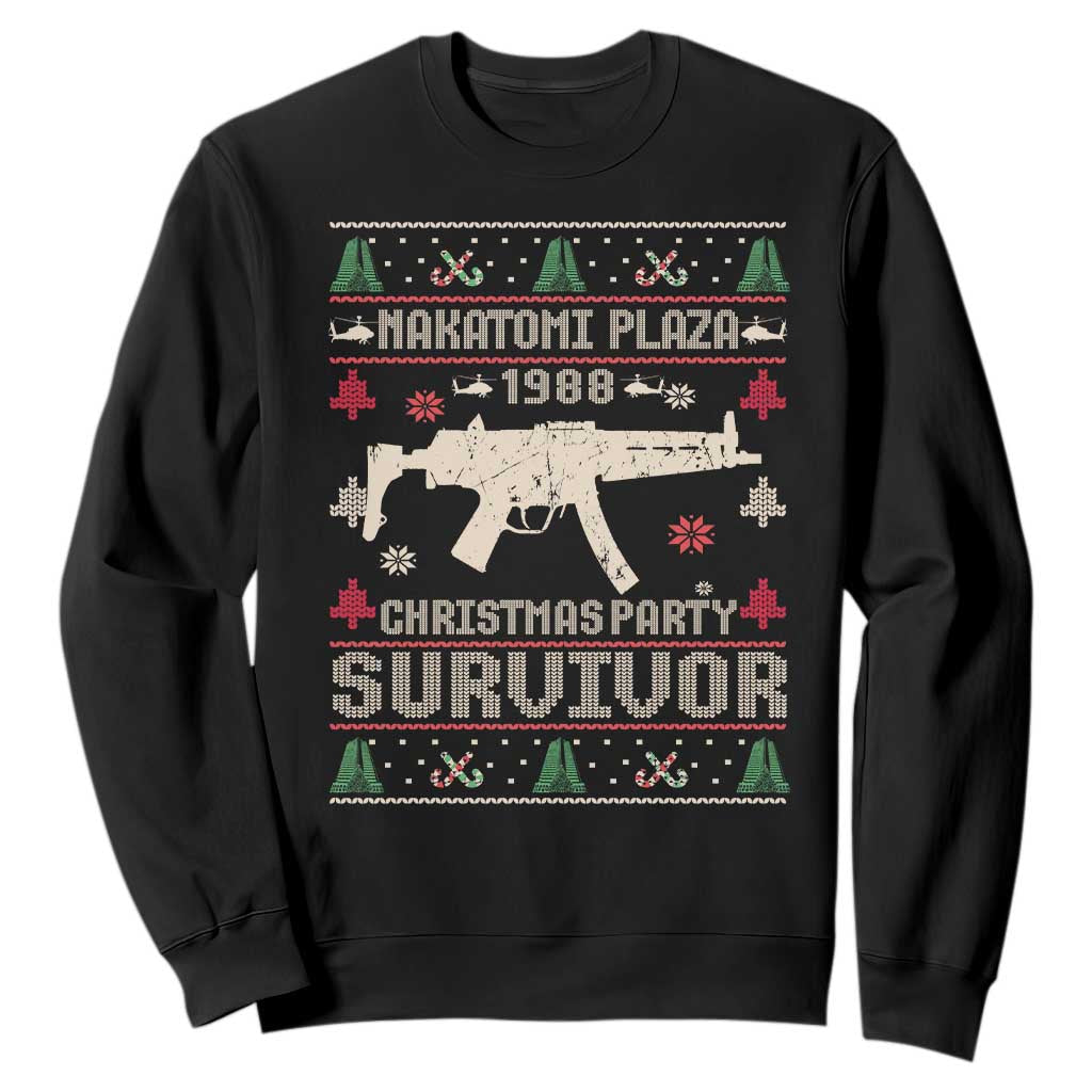 Nakatomi Plaza Christmas Party Sweatshirt Funny 80's Die Movie 1988 Ugly Christmas TS10 Black Print Your Wear