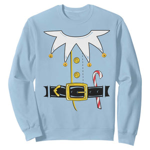 Christmas Elf Costume Sweatshirt Holiday Costume Funny Christmas Gift TS10 Light Blue Print Your Wear