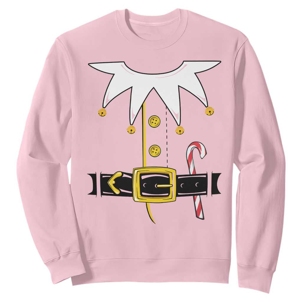 Christmas Elf Costume Sweatshirt Holiday Costume Funny Christmas Gift TS10 Light Pink Print Your Wear