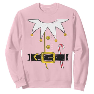 Christmas Elf Costume Sweatshirt Holiday Costume Funny Christmas Gift TS10 Light Pink Print Your Wear