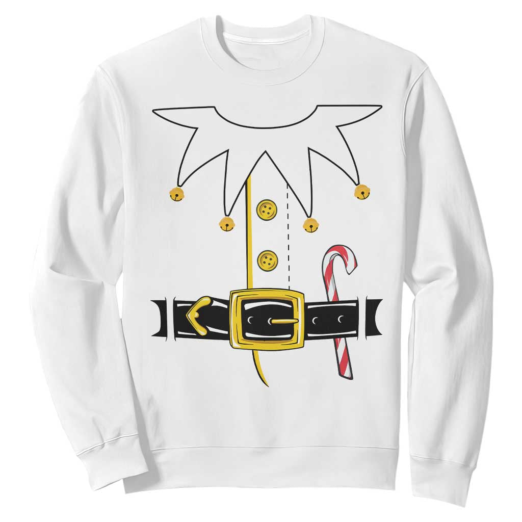 Christmas Elf Costume Sweatshirt Holiday Costume Funny Christmas Gift TS10 White Print Your Wear