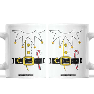 Christmas Elf Costume Coffee Mug Holiday Costume Funny Christmas Gift TS10 White Print Your Wear