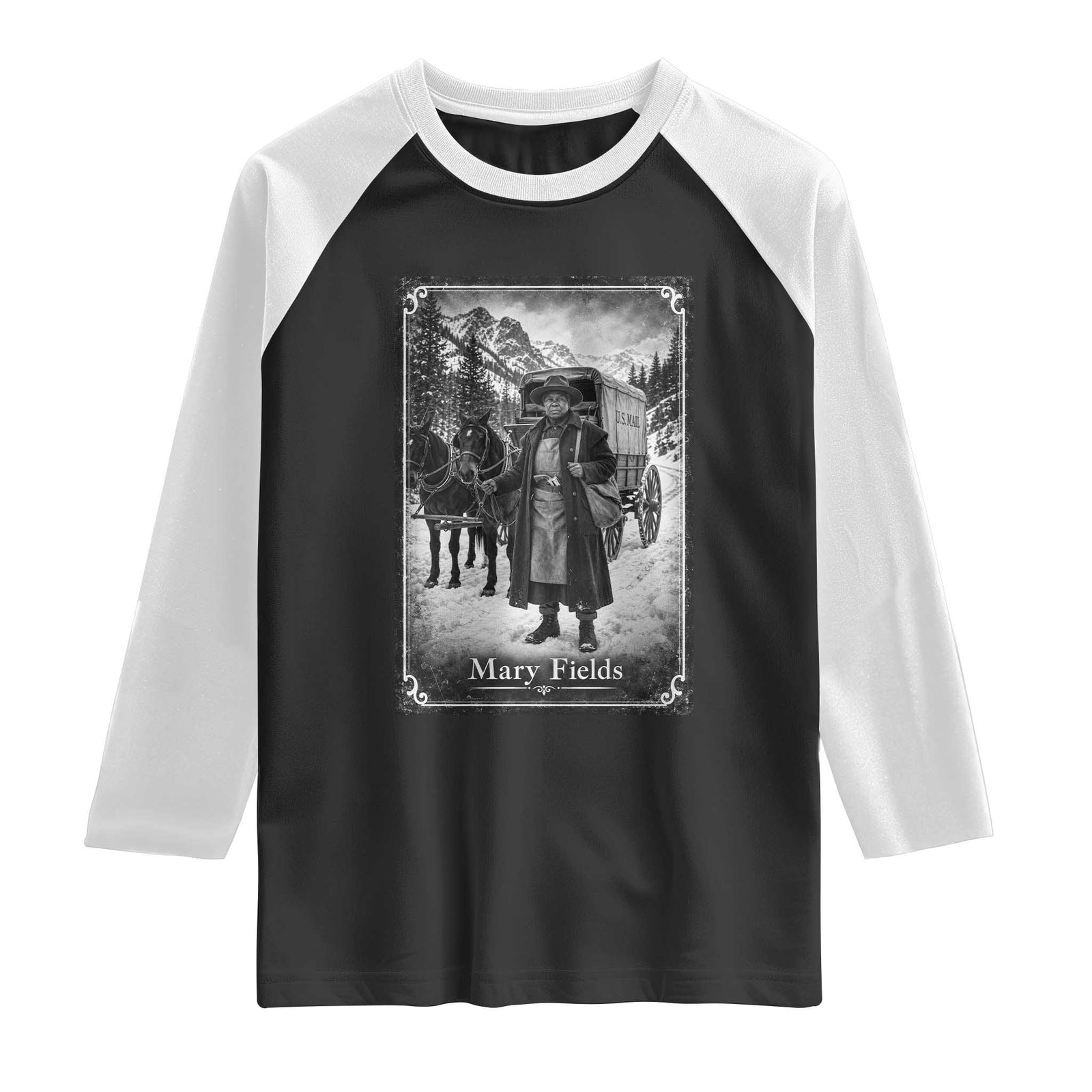 Mary Fields Stagecoach Vintage Black History Pioneer Woman Graphic Raglan Shirt Old West Postal Hero Aesthetic