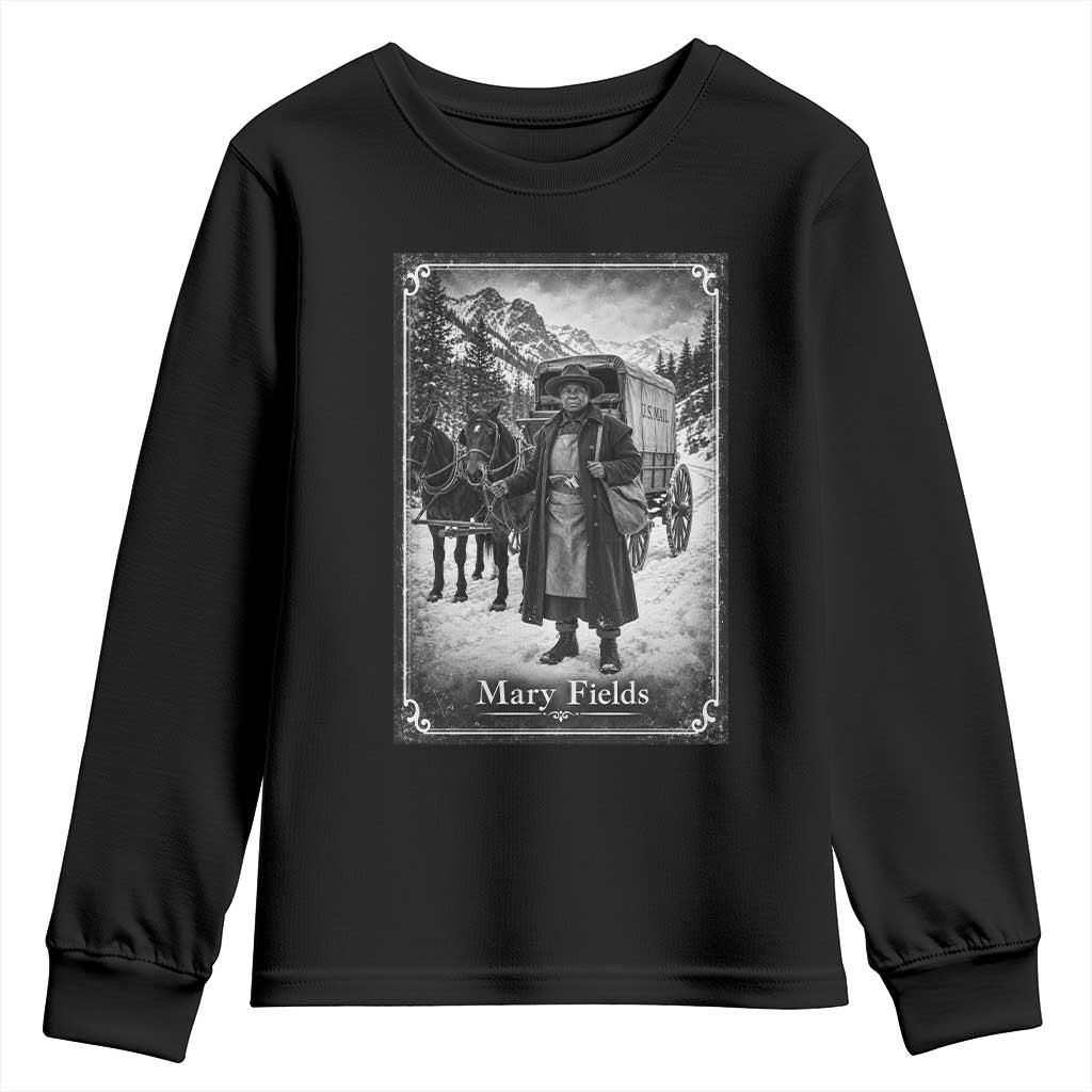 Mary Fields Stagecoach Vintage Black History Pioneer Woman Graphic Youth Sweatshirt Old West Postal Hero Aesthetic