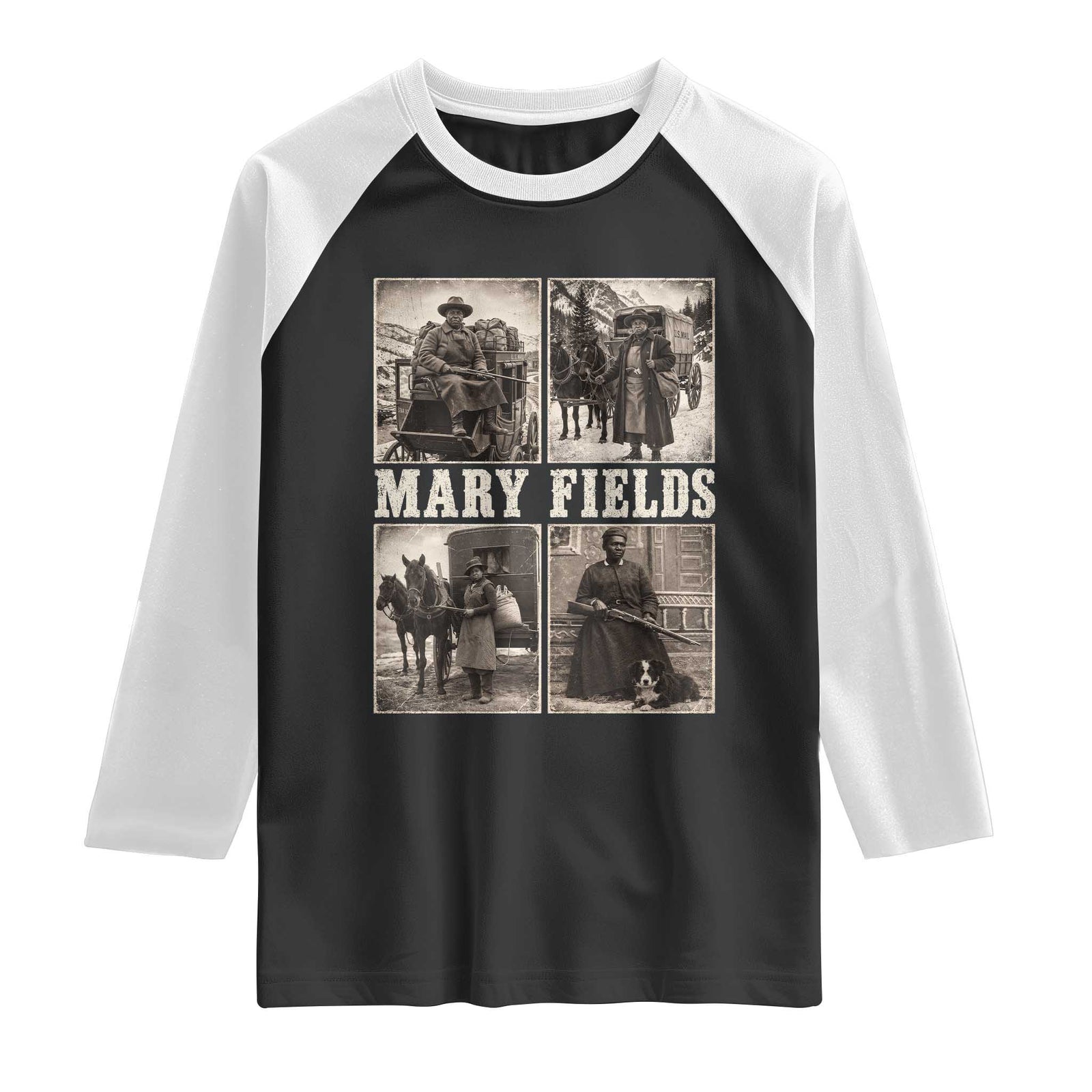 First Black Female Mail Carrier Mary Fields Raglan Shirt Retro Stagecoach Pioneer Story Inspiring Black Women History Aesthetic