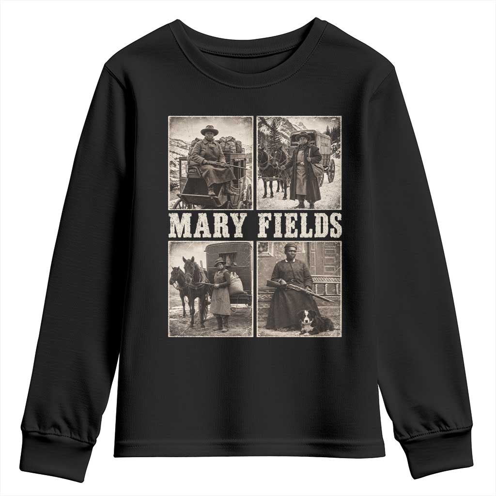 First Black Female Mail Carrier Mary Fields Youth Sweatshirt Retro Stagecoach Pioneer Story Inspiring Black Women History Aesthetic