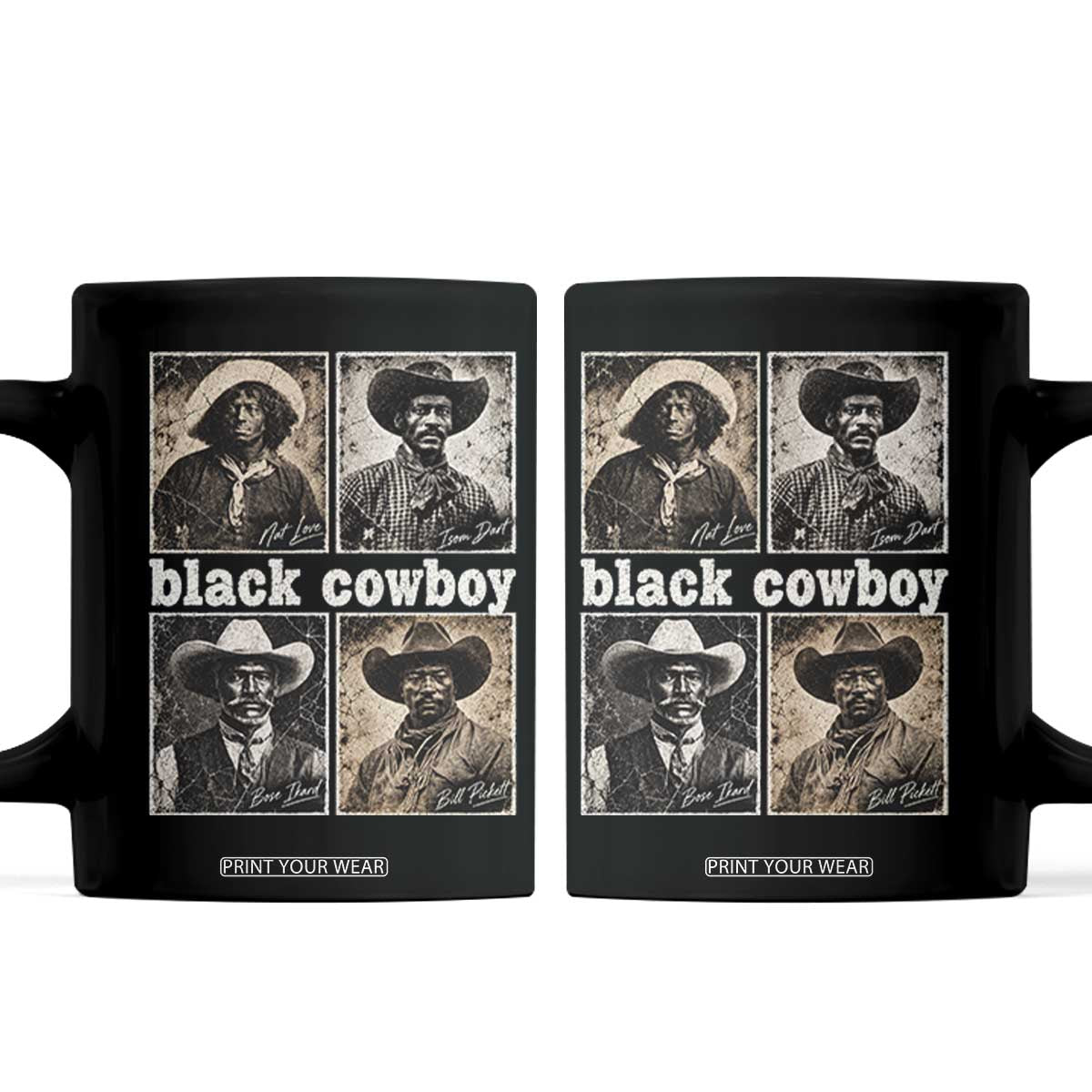 Vintage Black History Month Black Cowboy Legends Coffee Mug Old West Pioneer American Heritage Hero Aesthetic