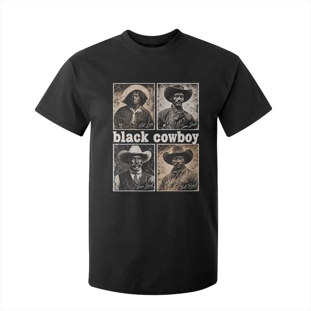 Vintage Black History Month Black Cowboy Legends T Shirt For Kid Old West Pioneer American Heritage Hero Aesthetic