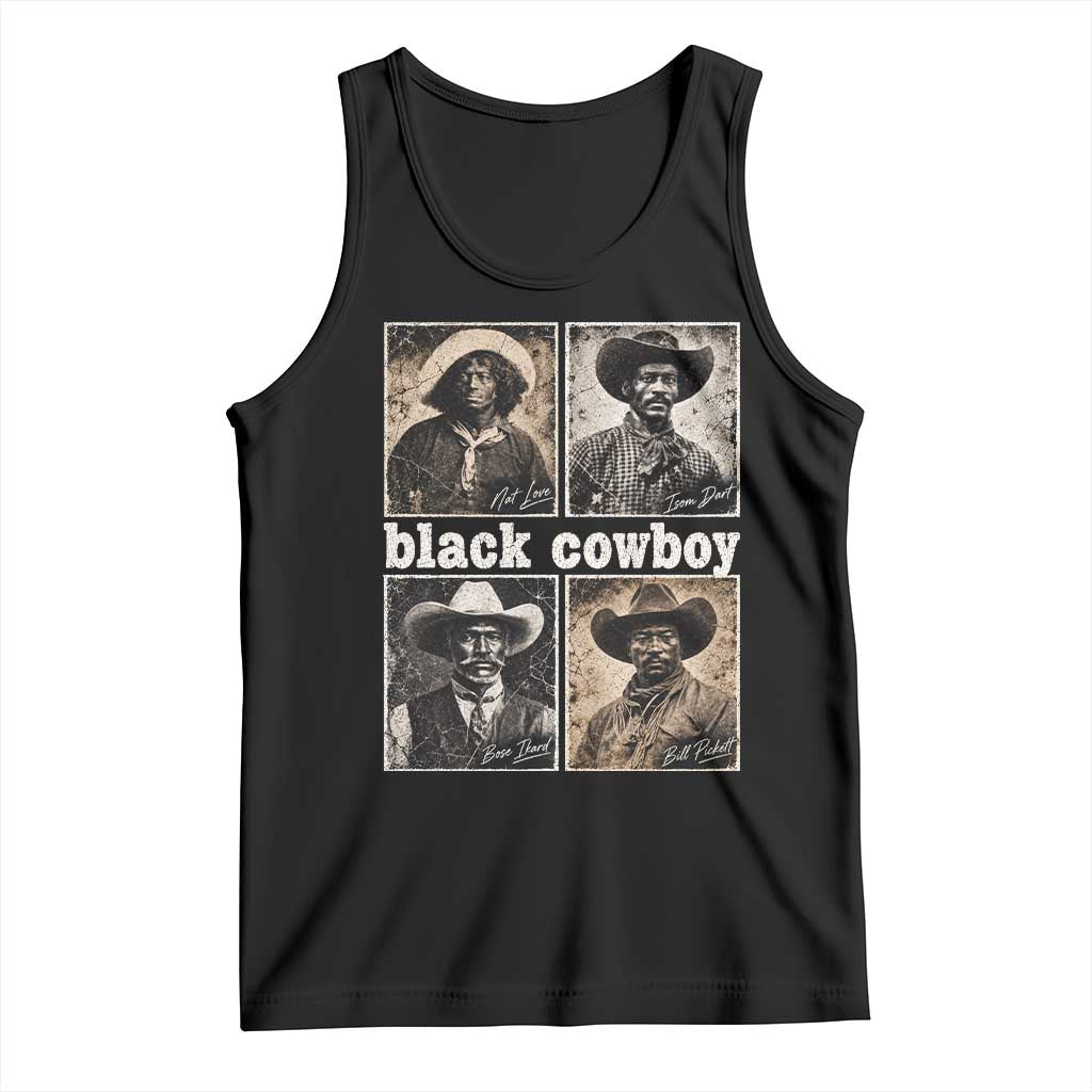 Vintage Black History Month Black Cowboy Legends Tank Top Old West Pioneer American Heritage Hero Aesthetic