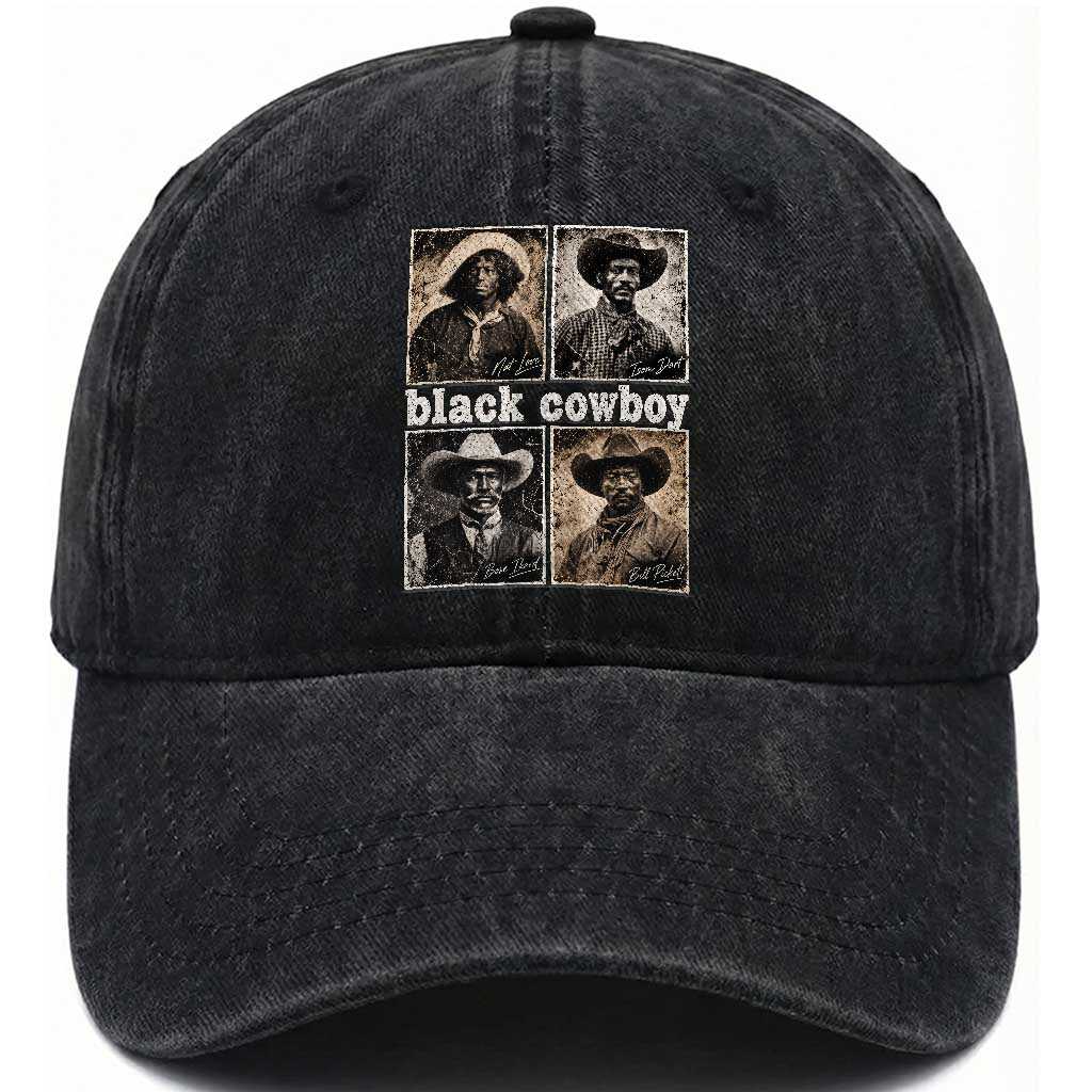 Vintage Black History Month Black Cowboy Legends Washed Cotton Baseball Cap Old West Pioneer American Heritage Hero Aesthetic