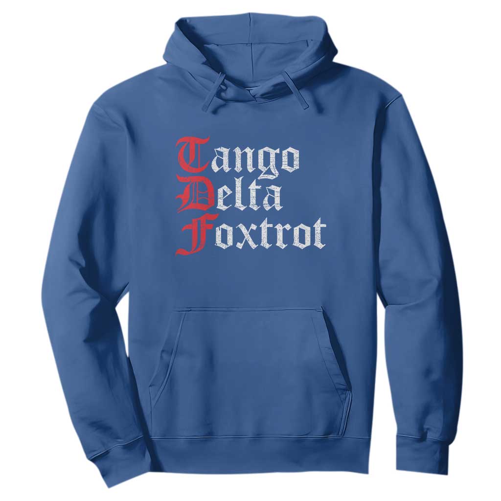Funny Foxtrots Delta Tangos Hoodie TS10 Royal Blue Print Your Wear