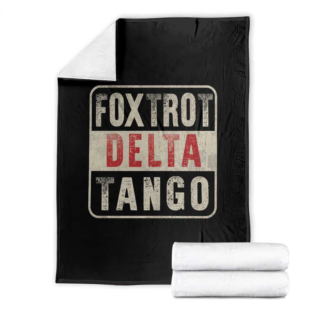 Subtle FDT Throw Blanket Foxtrots Delta Tangos TS10 Black Print Your Wear