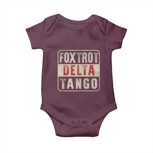 Subtle FDT Baby Onesie Foxtrots Delta Tangos TS10 Maroon Print Your Wear