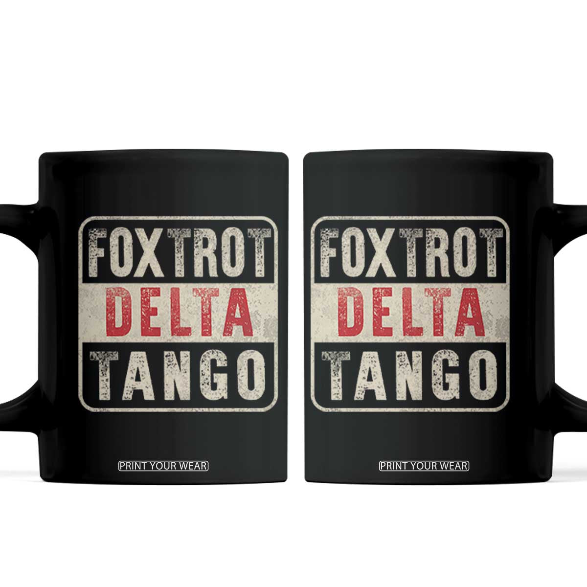 Subtle FDT Coffee Mug Foxtrots Delta Tangos TS10 Black Print Your Wear