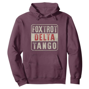 Subtle FDT Hoodie Foxtrots Delta Tangos TS10 Maroon Print Your Wear