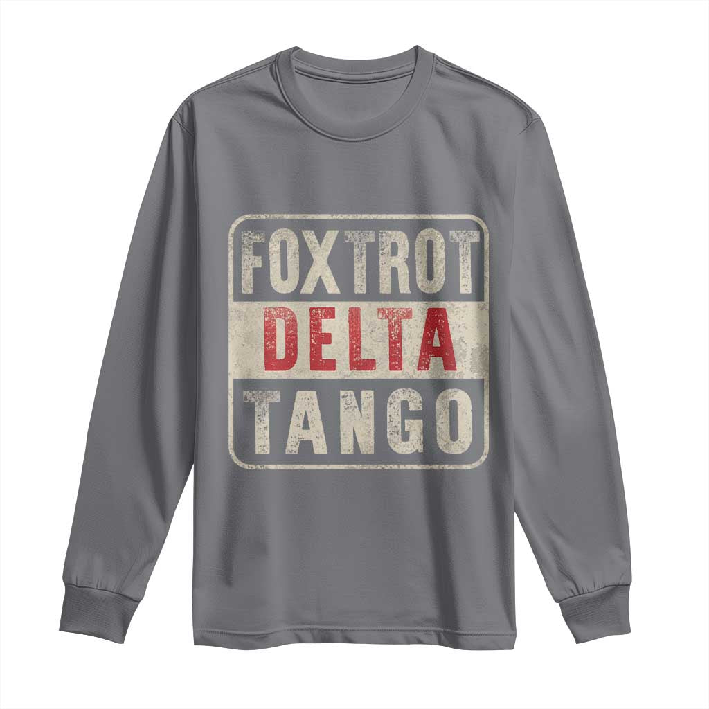 Subtle FDT Long Sleeve Shirt Foxtrots Delta Tangos TS10 Charcoal Print Your Wear