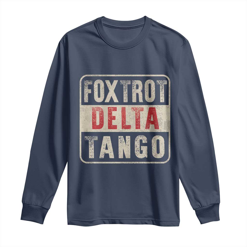 Subtle FDT Long Sleeve Shirt Foxtrots Delta Tangos TS10 Navy Print Your Wear
