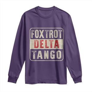 Subtle FDT Long Sleeve Shirt Foxtrots Delta Tangos TS10 Purple Print Your Wear