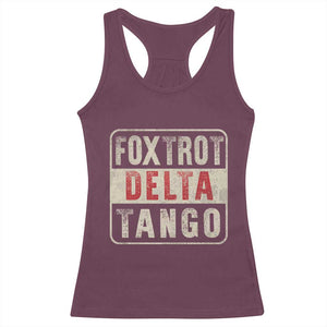 Subtle FDT Racerback Tank Top Foxtrots Delta Tangos TS10 Maroon Print Your Wear