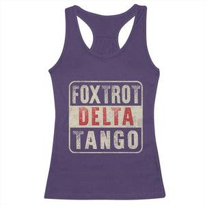 Subtle FDT Racerback Tank Top Foxtrots Delta Tangos TS10 Purple Print Your Wear