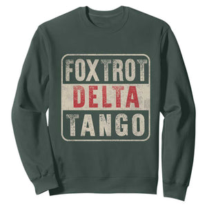 Subtle FDT Sweatshirt Foxtrots Delta Tangos TS10 Dark Forest Green Print Your Wear