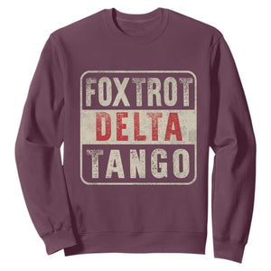 Subtle FDT Sweatshirt Foxtrots Delta Tangos TS10 Maroon Print Your Wear