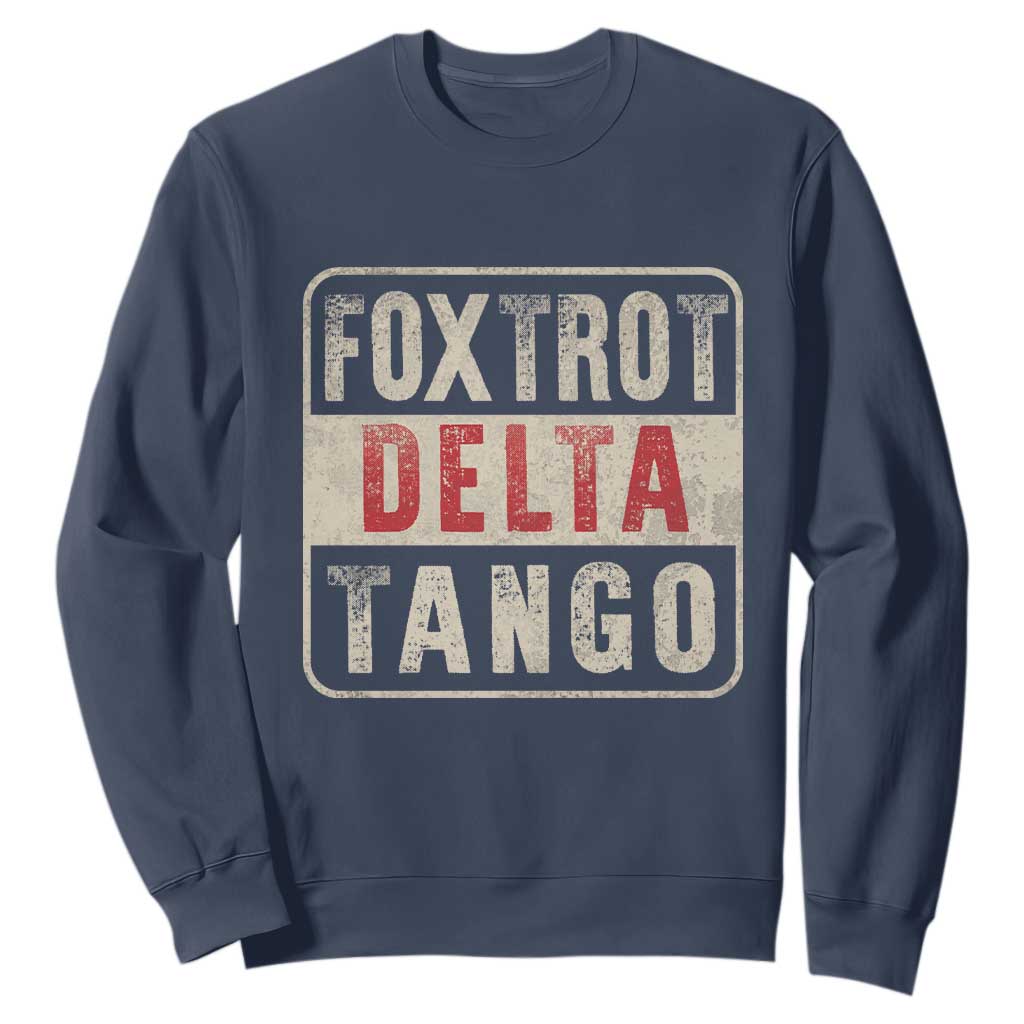 Subtle FDT Sweatshirt Foxtrots Delta Tangos TS10 Navy Print Your Wear