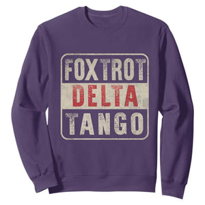 Subtle FDT Sweatshirt Foxtrots Delta Tangos TS10 Purple Print Your Wear