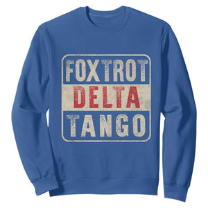 Subtle FDT Sweatshirt Foxtrots Delta Tangos TS10 Royal Blue Print Your Wear