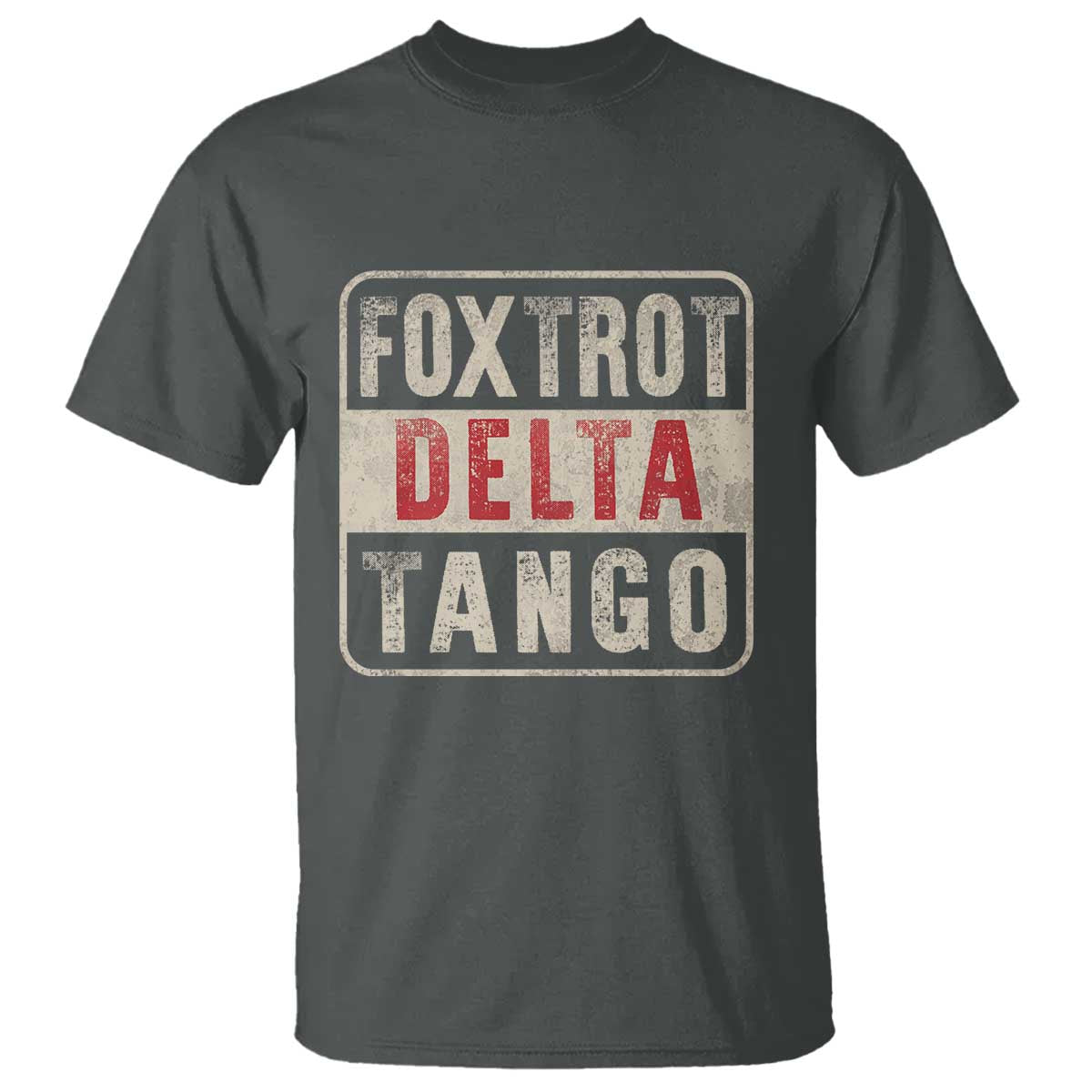 Subtle FDT T Shirt Foxtrots Delta Tangos TS10 Dark Heather Print Your Wear