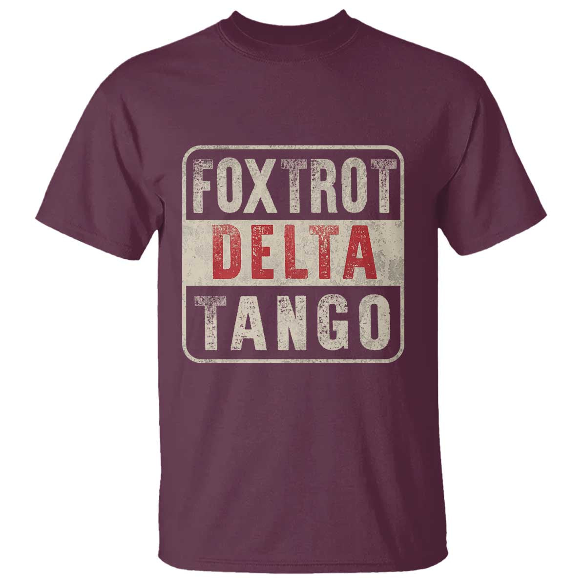 Subtle FDT T Shirt Foxtrots Delta Tangos TS10 Maroon Print Your Wear