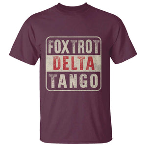 Subtle FDT T Shirt Foxtrots Delta Tangos TS10 Maroon Print Your Wear