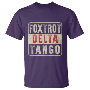 Subtle FDT T Shirt Foxtrots Delta Tangos TS10 Purple Print Your Wear