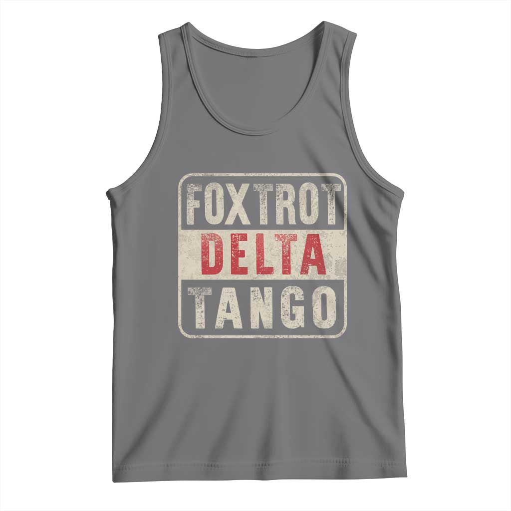 Subtle FDT Tank Top Foxtrots Delta Tangos TS10 Black Heather Print Your Wear