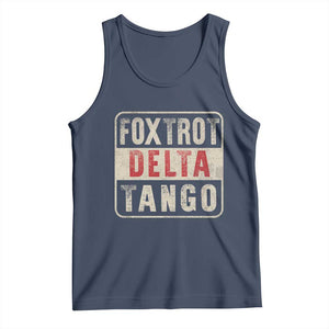 Subtle FDT Tank Top Foxtrots Delta Tangos TS10 Navy Print Your Wear