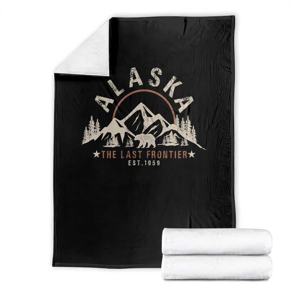 Alaska Throw Blanket Vintage Bear The Last Frontier Souvenir TS10 Black Print Your Wear