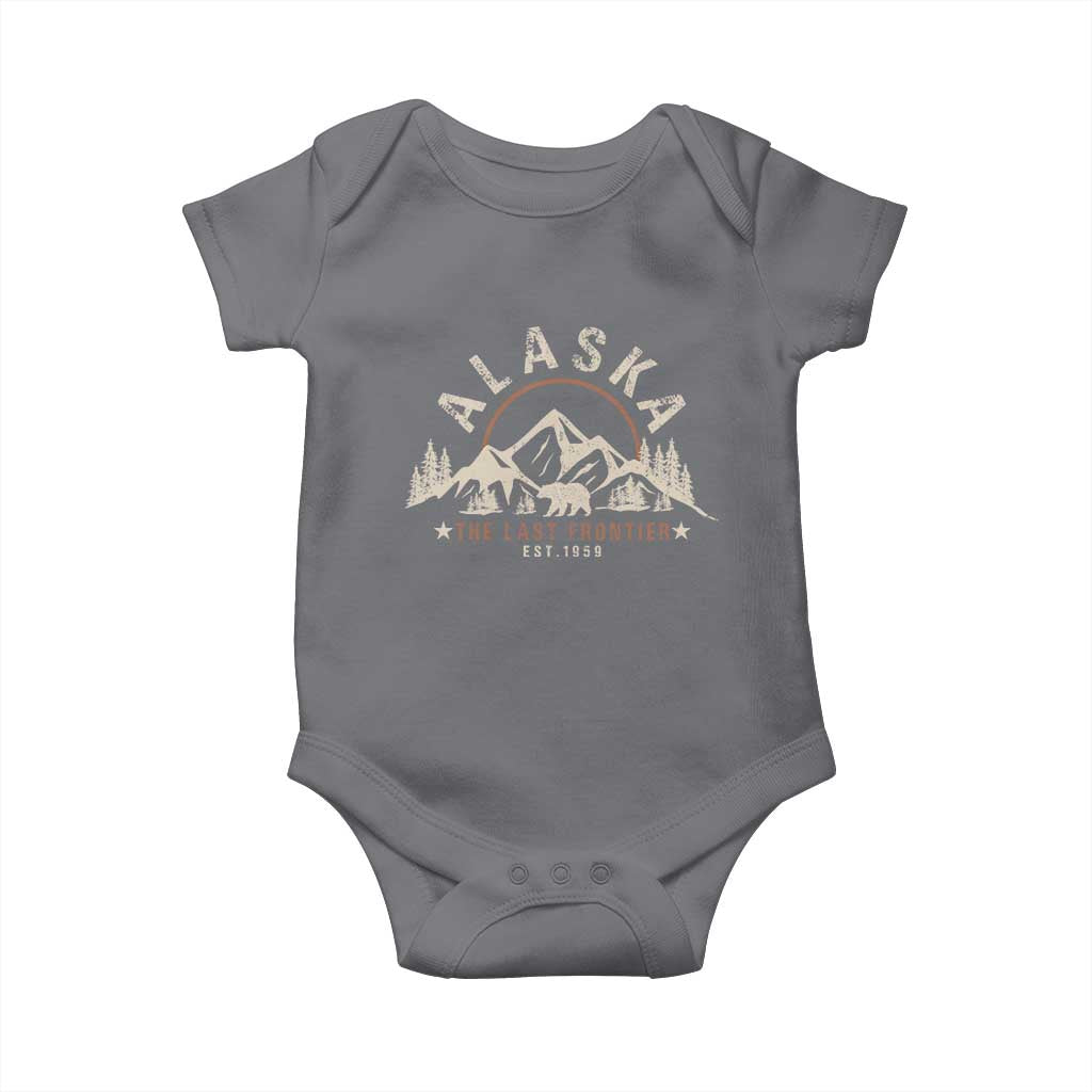 Alaska Baby Onesie Vintage Bear The Last Frontier Souvenir TS10 Charcoal Print Your Wear