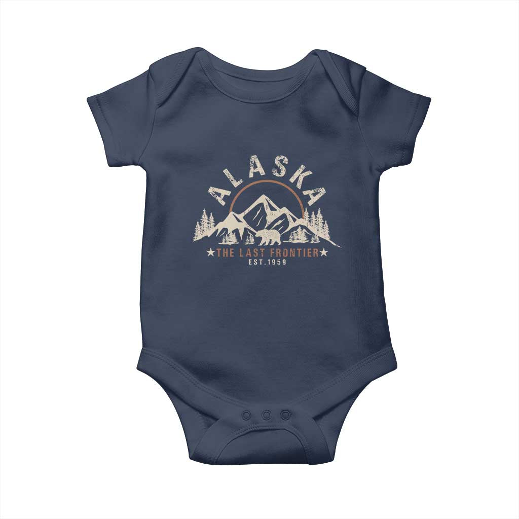 Alaska Baby Onesie Vintage Bear The Last Frontier Souvenir TS10 Navy Print Your Wear