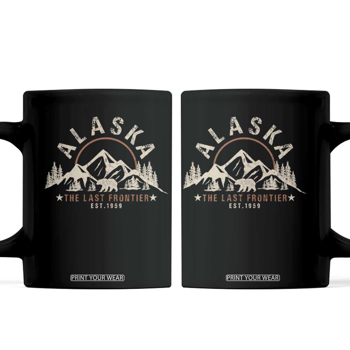 Alaska Coffee Mug Vintage Bear The Last Frontier Souvenir TS10 Black Print Your Wear