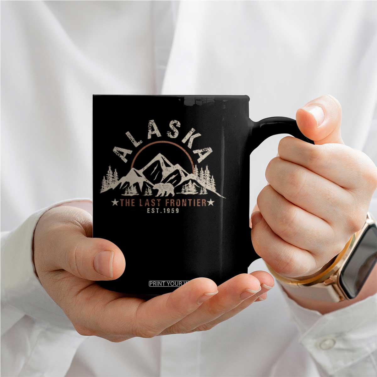 Alaska Coffee Mug Vintage Bear The Last Frontier Souvenir TS10 Print Your Wear