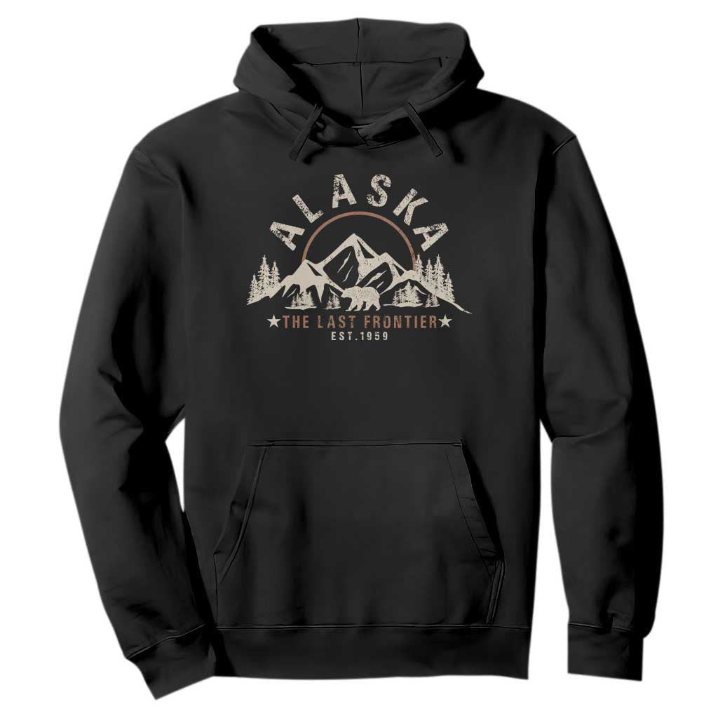 Alaska Hoodie Vintage Bear The Last Frontier Souvenir TS10 Black Print Your Wear