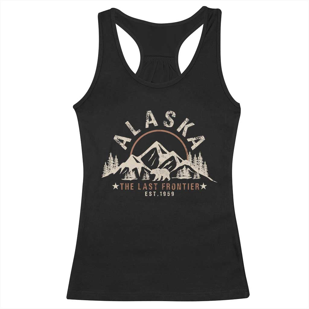 Alaska Racerback Tank Top Vintage Bear The Last Frontier Souvenir TS10 Black Print Your Wear