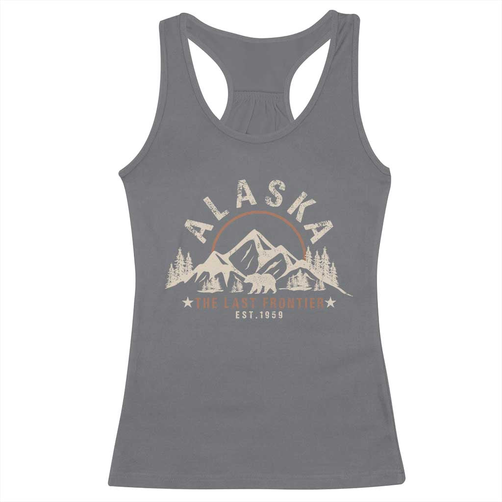 Alaska Racerback Tank Top Vintage Bear The Last Frontier Souvenir TS10 Charcoal Print Your Wear