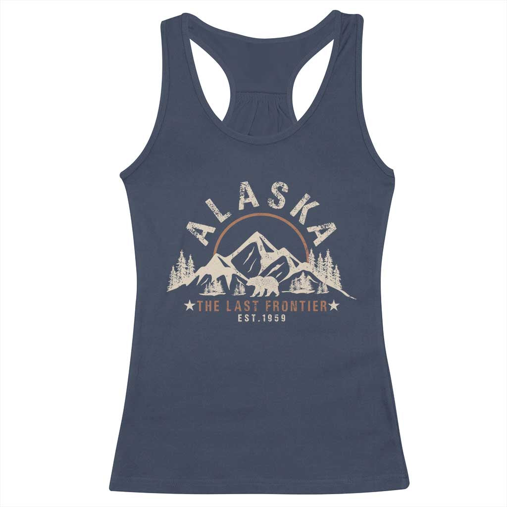 Alaska Racerback Tank Top Vintage Bear The Last Frontier Souvenir TS10 Navy Print Your Wear