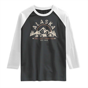 Alaska Raglan Shirt Vintage Bear The Last Frontier Souvenir TS10 Black White Print Your Wear