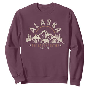 Alaska Sweatshirt Vintage Bear The Last Frontier Souvenir TS10 Maroon Print Your Wear