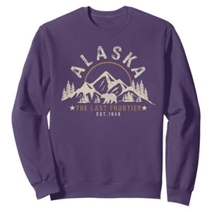 Alaska Sweatshirt Vintage Bear The Last Frontier Souvenir TS10 Purple Print Your Wear
