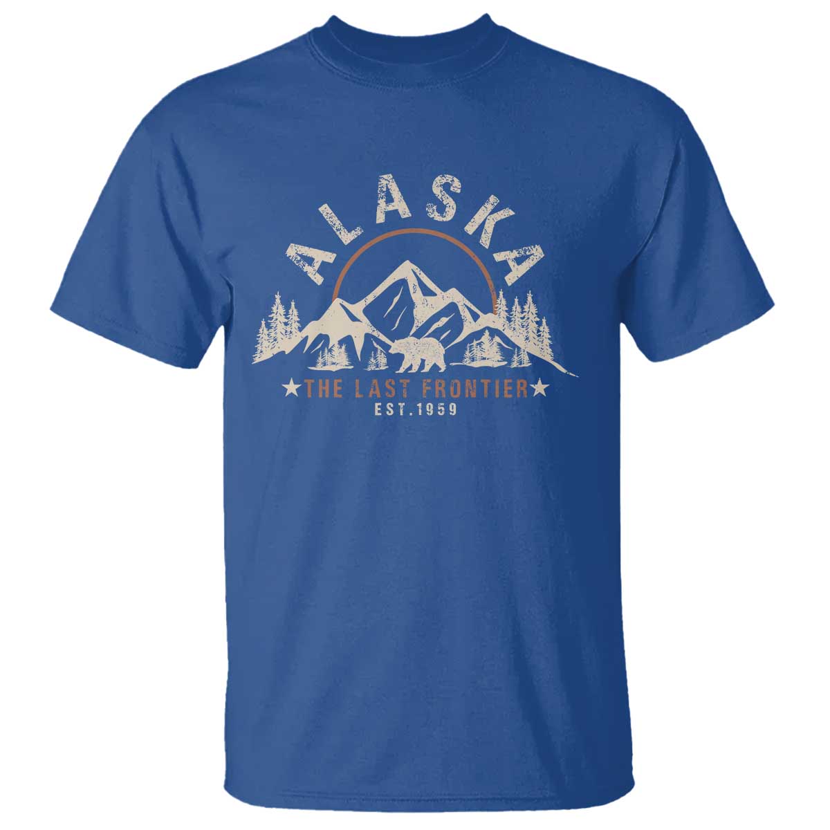 Alaska T Shirt Vintage Bear The Last Frontier Souvenir TS10 Royal Blue Print Your Wear