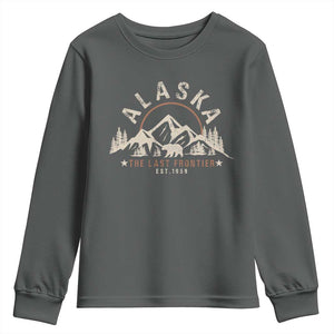 Alaska Youth Sweatshirt Vintage Bear The Last Frontier Souvenir TS10 Dark Heather Print Your Wear